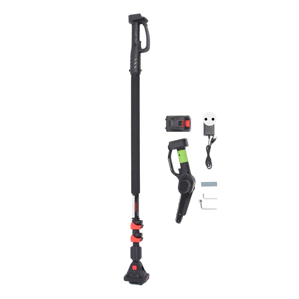 6in Electric Pruning Chainsaw Rechargeable  Cordless Chain Saw with 2.5m Extension Rod AC100?240