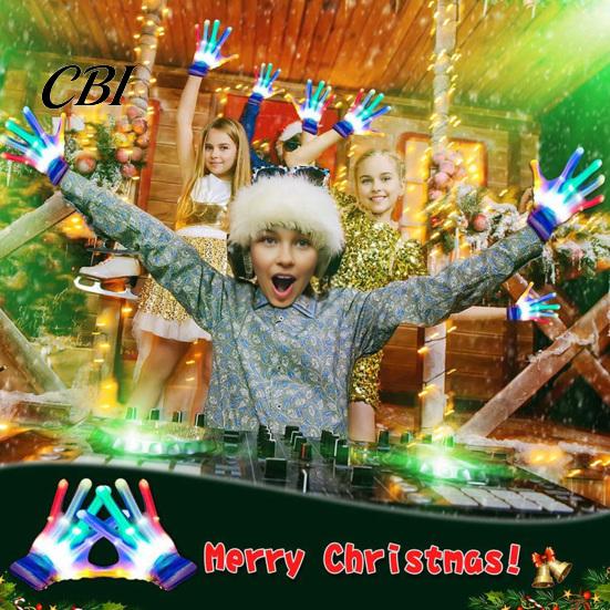 Nachtclub Rave Ausrüstung LED Leuchtende Handschuhe mit 6 Blinkmodi, Requisiten für Fotografie Leuchten Halloween Weihnachtsfeier, Konzert Festival Kostüm