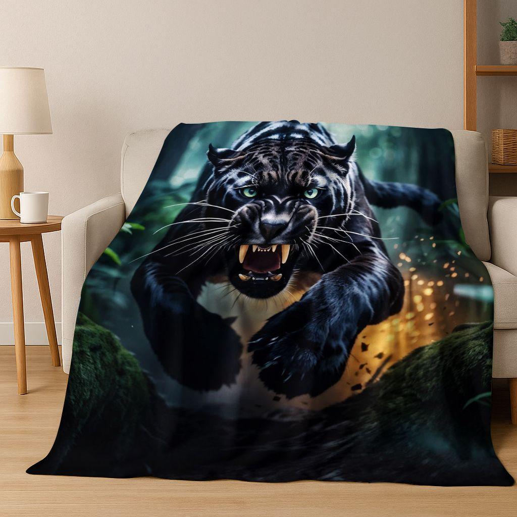 26 Style Wild Animal Leopard Cheetah Beast Cartoon Flannel Blanket,Cozy Soft Throw Blanket for Home Bedroom Bed Sofa Cover Kids