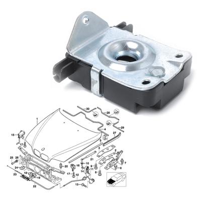 Aluminum Bonnet Lock Mechanism Hood Catch Latch Replacement 51238203859 for 3 E46 5 E39 X5 E53 Z8 E52 Auto Accessories