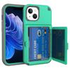 For iPhone 15 Card Case PC+TPU Phone Cover with Makeup Mirror