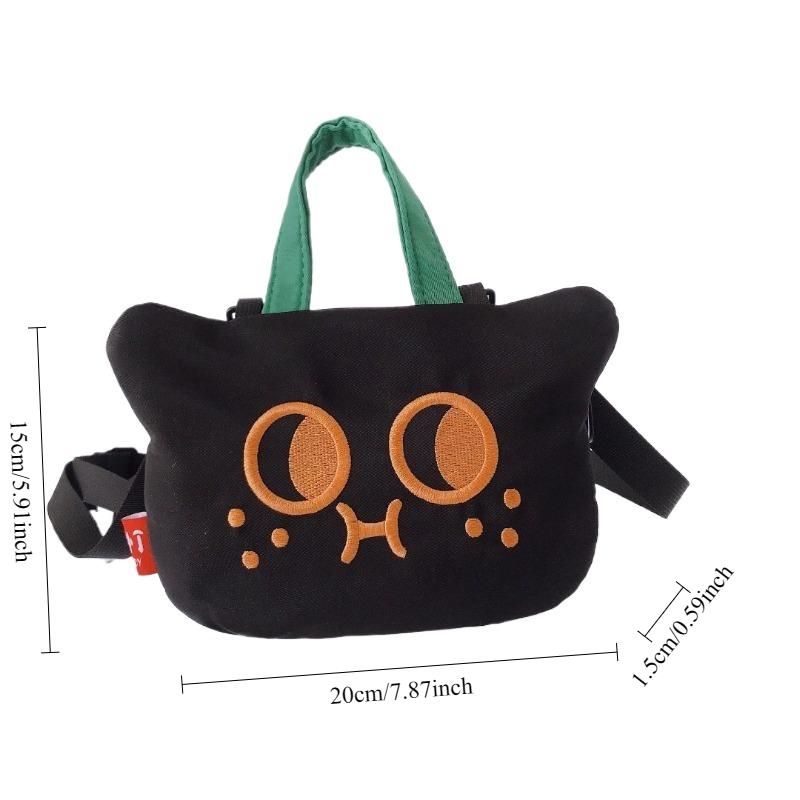 

1pcs Cute Cat Embroidered Crossbody Bag for Women Lightweight Phone Purse Casual Cartoon Shoulder Bag чёрный