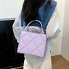 2025 new foreign style solid color bag women's rhombus candy color portable shoulder messenger bag simple small square bag