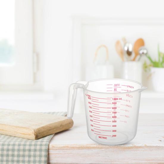 1000ML Plastic Measuring Cup with Handle Spout Precise Scale BPA Free Cooking Baking