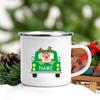 Personalized Mug Custom Deer with Name Cup Christmas Party Drink Hot Cocoa Juice Cups Handle Enamel Mugs Xmas Best Gift for Kids