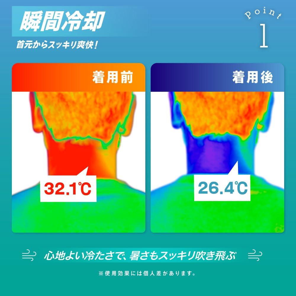 NISYO Ice Scarf, Keeps Your Neck Cool to -20°C (-42°F), Perfect for Heat Relief, Neck Cooler, Neck-Worn, Cooling Item, Ice Bag (Navy)