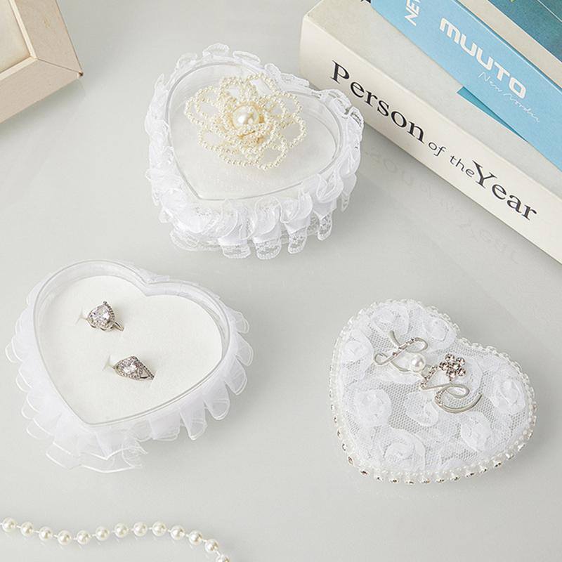 Romantic love lace ring box, earring pendant jewelry box, ring and earring gift box, jewelry display box, gift choice