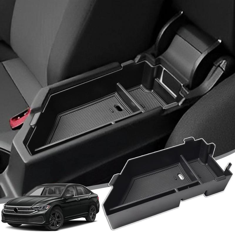 Center Console Organizer for Volkswagen Jetta -2024 Car Armrest Storage Box Tray Accessories Car ABS Secondary Storage Box