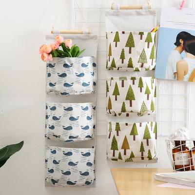 Three Pockets Wall-mounted Bag  Large Dormitory Wall-mounted Mobile Phone Hanging Objects