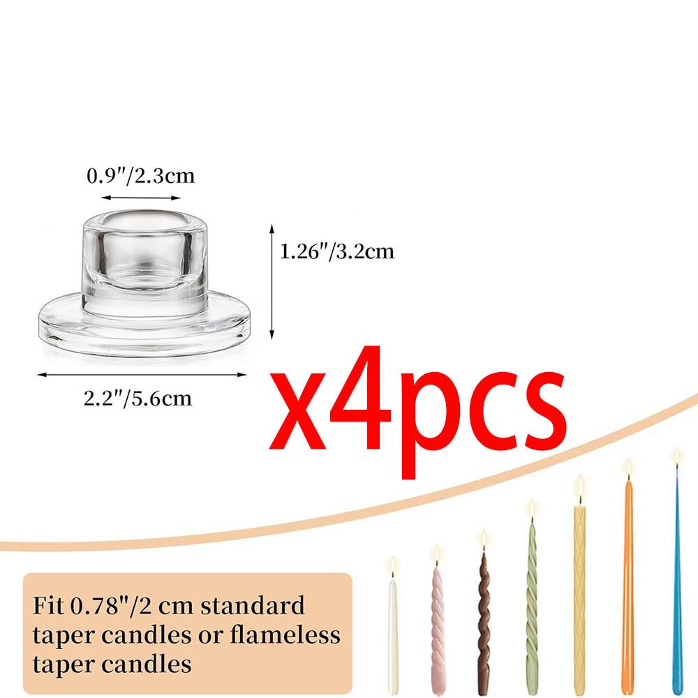 Glass Tapered Candlestick Holders,Small Taper Candle Holders Bulk Clear Candle Sticks Holder Decor for Table Wedding Christmas