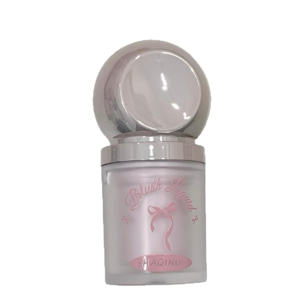 SHAQINUO Misty Lightweight Liquid Blush with Large Sponge Applicator for Lips & Cheeks, Korean-inspired Vibrant Color.