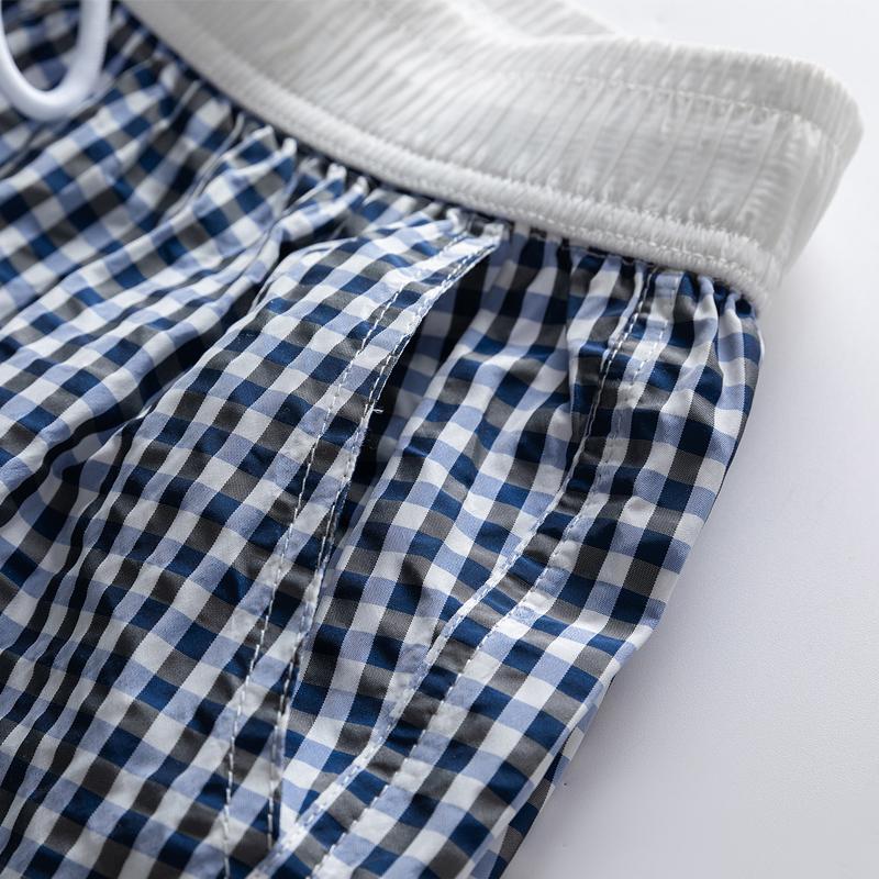 Men's Gingham Check Casual Shorts – Elastic Drawstring Waist Pocket Shorts for Summer Daily & Streetwear