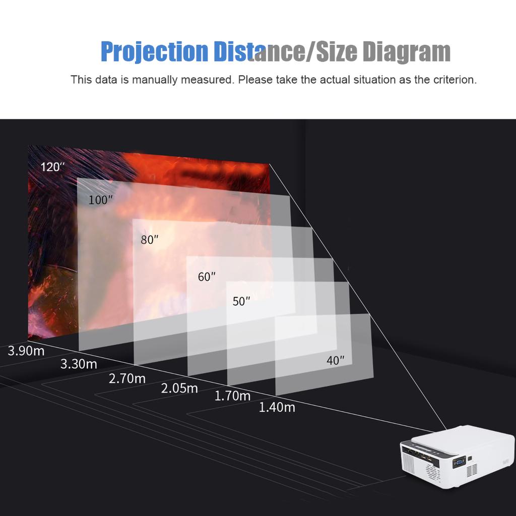 T5 Home Theater HD Mini Portable Projector Family Children"s Smart Phone Led ProjectorsUK Plug
