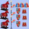 MOC Medieval Building Blocks Character Accessories Shields Armor Vests Warhorses Flags Set Mounts Toy Gifts Compatible Bricks