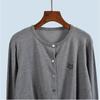 Early Autumn Gray Outdoor Cardigan Women 2025 Early Autumn New Thin Sweater Outerwear Idle Style Long sleeve Knitted Top