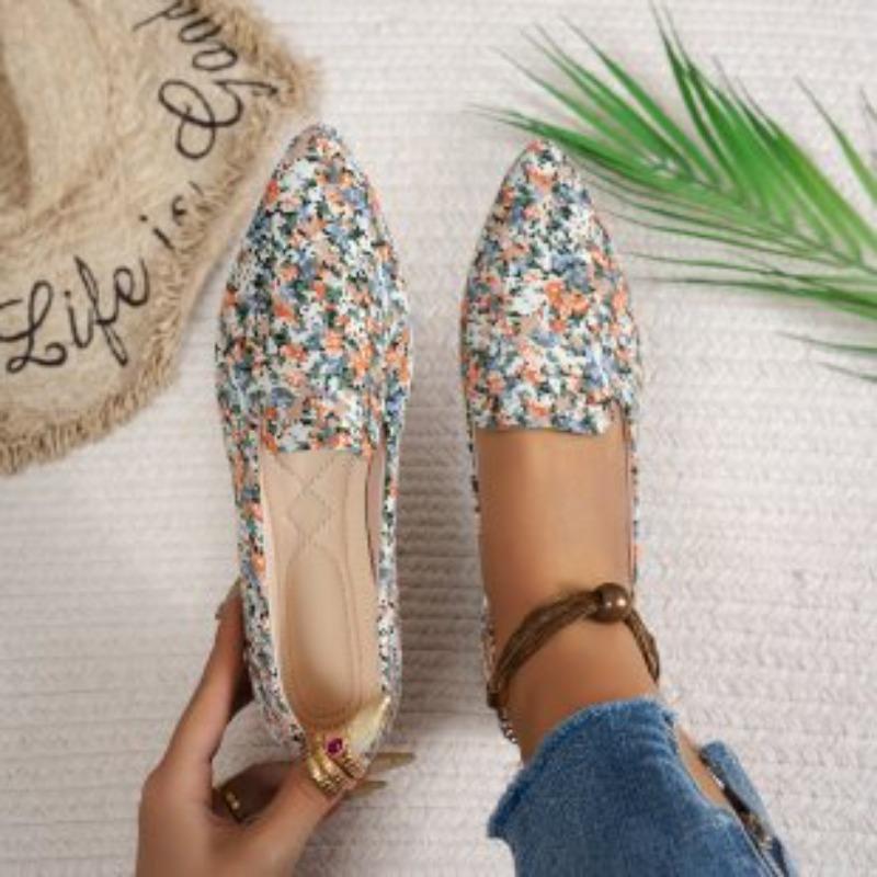 

Fashion Elegant Ballet Flats Women Pointed Toe Fashion Print Spring Autumn Shoes Comfort Flat Casual Slip on Wedding Brides Shoes Women 36