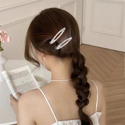 2pcs Acetate Hair Clips Hollowed Oval Geometric Barrettes Side Pins Hairpin Women Hair Accessories Hollow Hair Clip