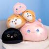 Peluche Gatto Cartone Animato Shiba Inu Giocattoli Kawaii Cuscino Rotondo Animale Cuscino Divano Imbottito per Bambine Regali di Compleanno