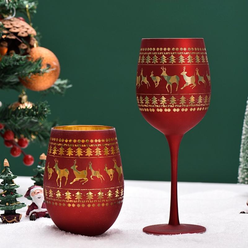 Creative Halloween Christmas Glass Wine Cup Household Colored High Footed Cup Egg Cup Wine Glasses Coffee Mugs