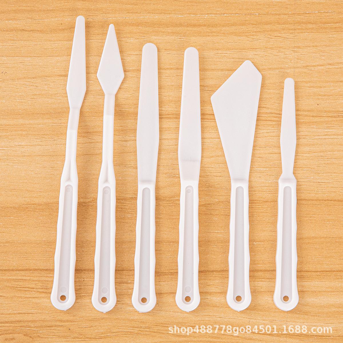 Student Plastic Art Tools: Acrylic Paint Palette Knife and Scraper for Color Mixing, Gouache, and Oil Painting D-32A