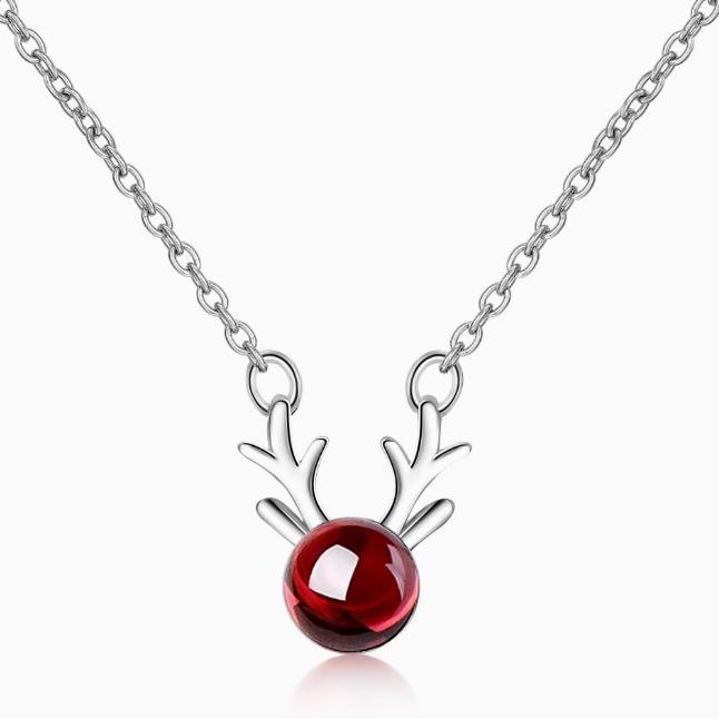 Korean Style Cute Reindeer Antler Necklace for Women - Mori Style Versatile Clavicle Chain