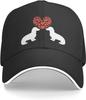 Dachshund Love Print Adjustable Baseball Cap Polyester Casual Sun Protection Unisex Adult Trucker Hat