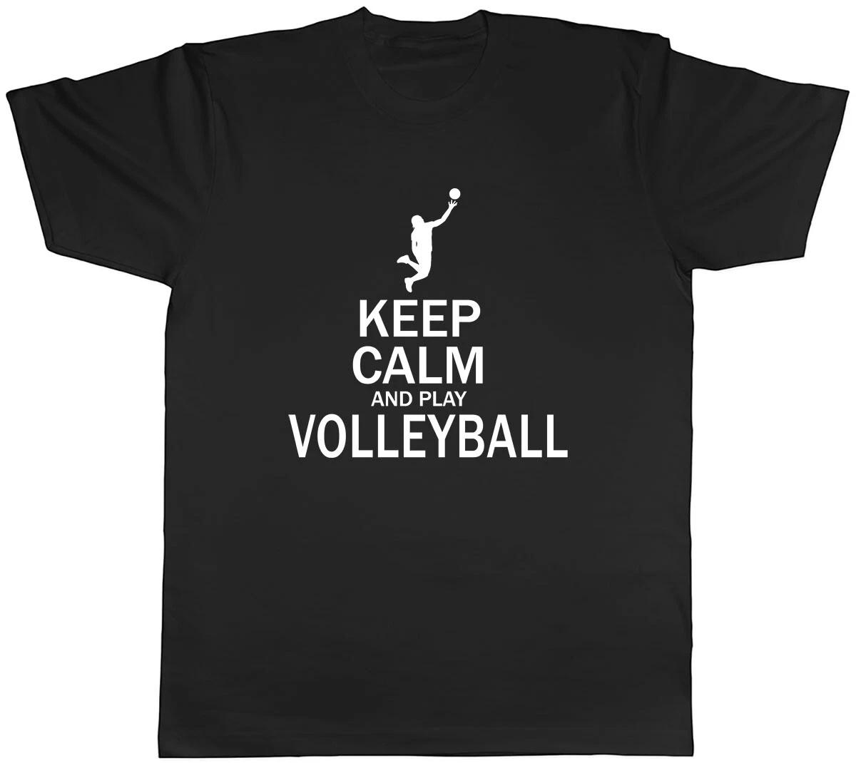 Keep Calm and Play Volleyball Mens Unisex T-Shirt Tee XL