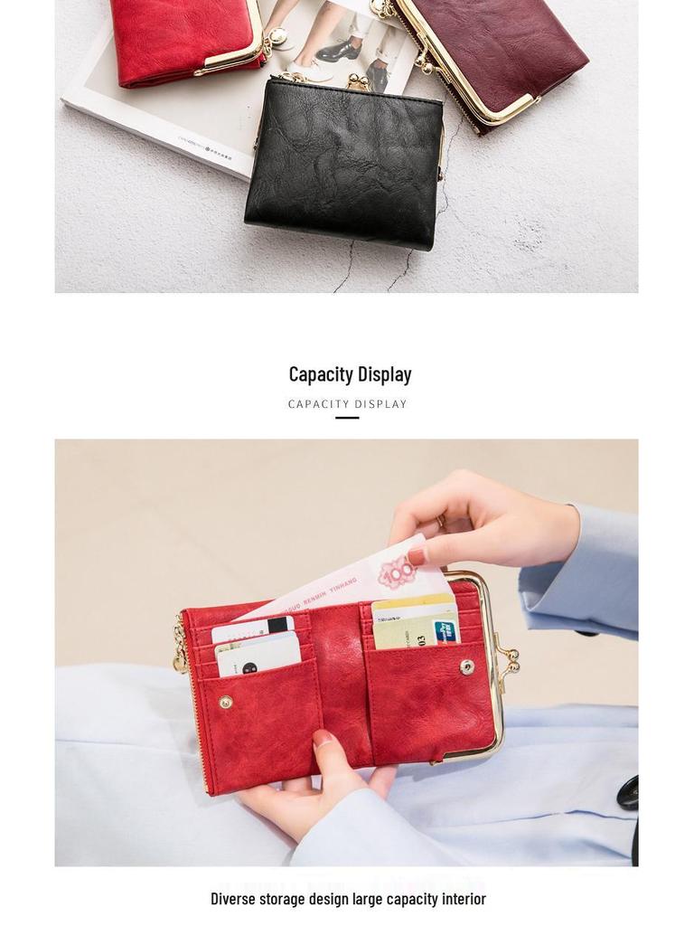 Women's 2023 Retro Multifunctional Folding Wallet & Coin Purse with Card Holder