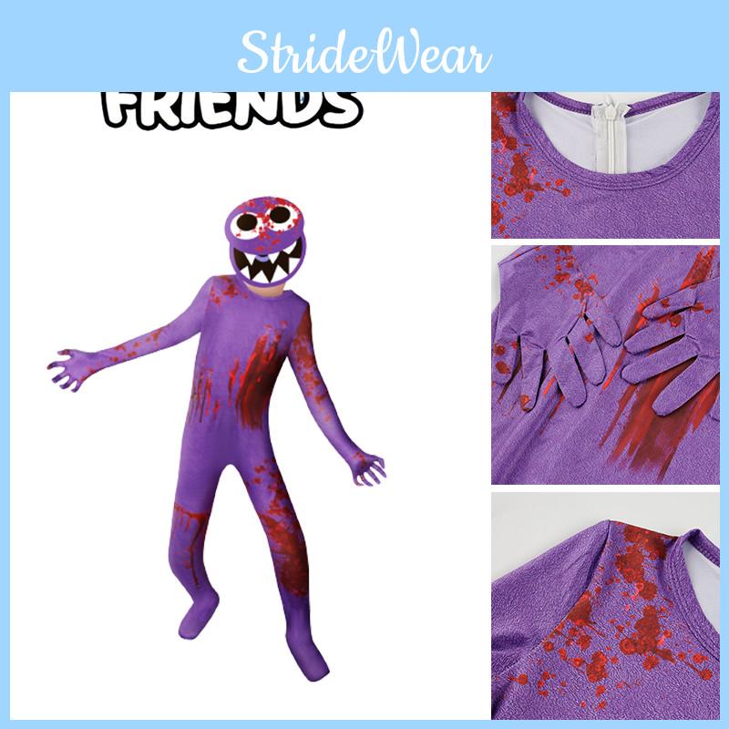 Kids Rainbow Roblox Friends Cosplay Jumpsuit Costume Party Halloween Outfit Gift