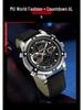 SANDA Men's Multi-Time Zone Steel Band Watch - Luminous, Waterproof, Alarm & Stopwatch Features