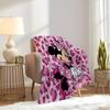 1pc Flannel Minnie Mouse Pink Leopard Print Bedding Throw Blanket Sofa Cover Gift Home Decorative Plush