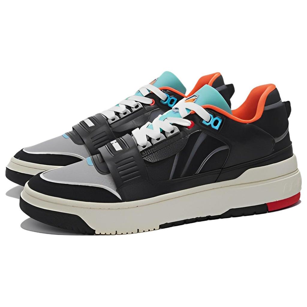 Li Ning Rookie Comfortable Soft Elastic Low Top Retro Basketball Shoes Men Sneaker Black Gray ABCS003-2