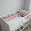 Braided Velvet Cot Bumper 180cm (powder Pink)
