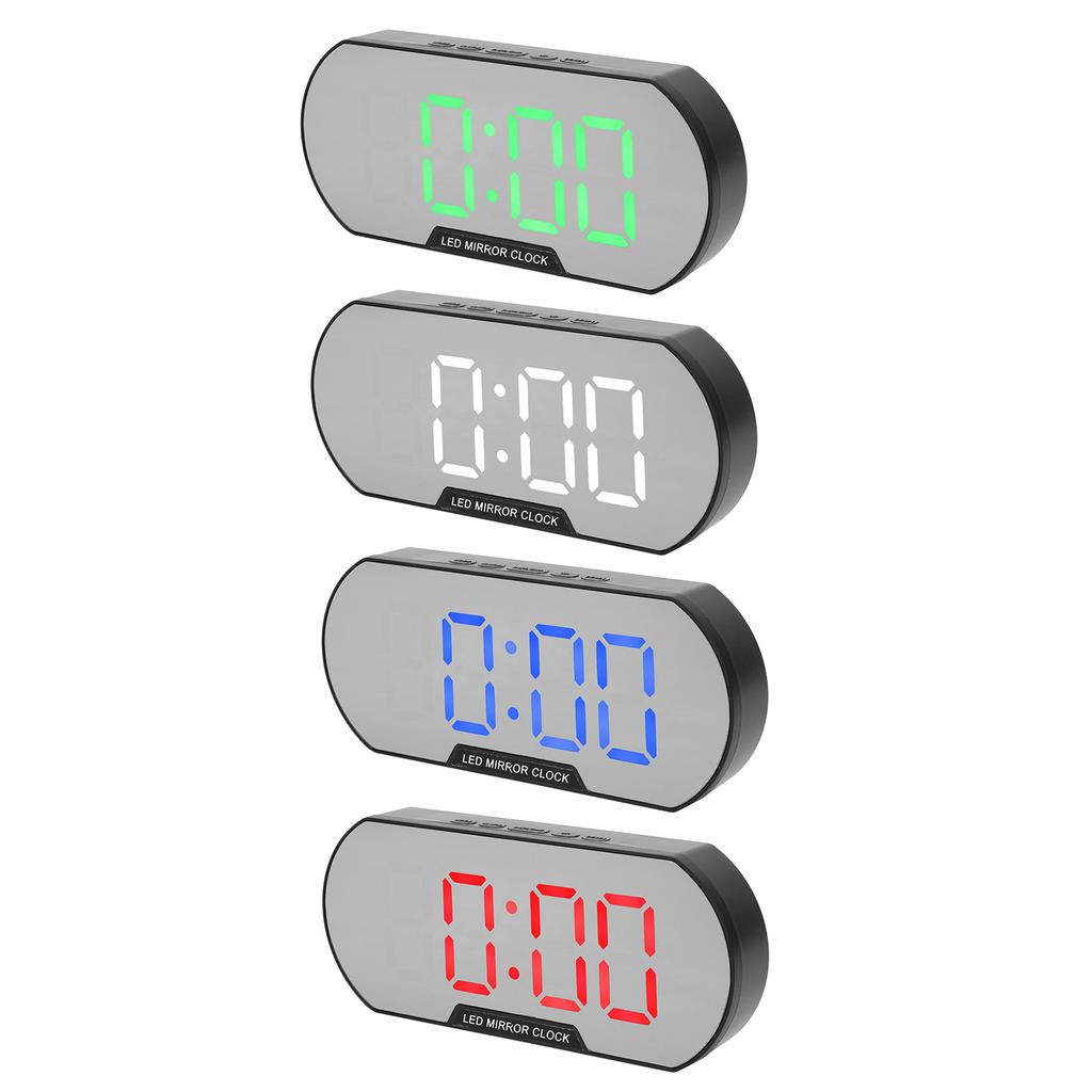 Alarm Clock LED Digital Display Makeup Mirror USB Battery Clock for Children Elderly Bedroom Office 