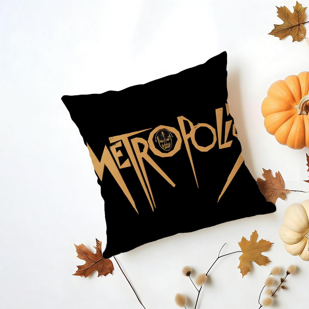 Film Classic M-Metropolis 1-1927 Cushion Cover Washable Linen Pillowcase Soft For Daily Sofa Bed Home Room Decor