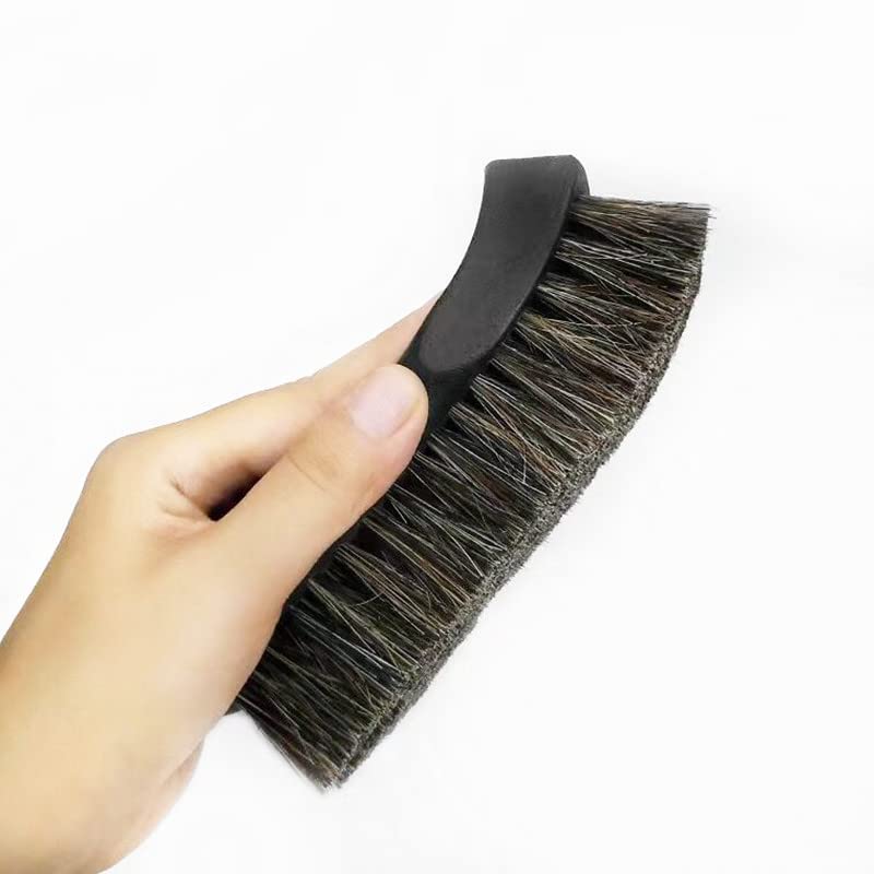 CAEEKER Soft Horse Hair Leather Cleaning Brush Real Horse Hair Detail Brush Car Interior