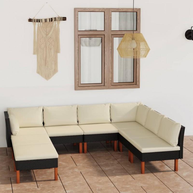 Day and Night - Day and Night Garden Furniture Set 8 Pieces and Black Synthetic Rattan Cushions