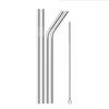 Reusable Stainless Steel Straws Eco Friendly Metal Drinking Straw Set Long Silver Bent Straight Straws Bar Cocktail Accessories
