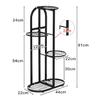 4-Tiers Iron Art Tree Design Plant Stand Holder Flower Pot Rack Garden Shelf Stand Outdoor Indoor Black White 22x44x81cm