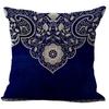 Retro Blue and White Porcelain Pillowcase Geometric Printed Cotton and Linen Sofa Pillowcase Bathroom Sofa Decorative Pillowcase