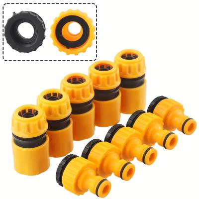 10pcs Hose Faucet Quick Connector 3/4 & 1/2 Inch Graden Hose Water Tap Threaded Connector Faucet Adapter For Garden Irrigation