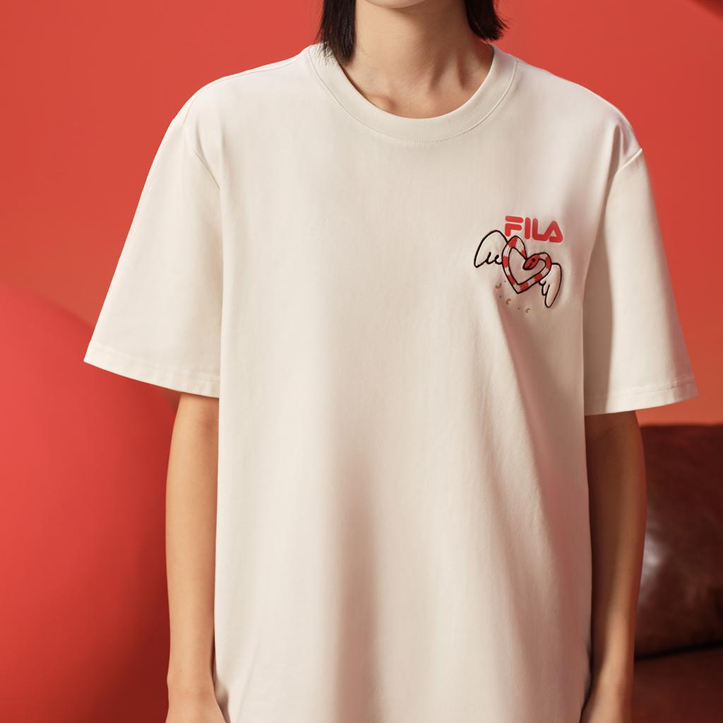 New FILA ORIGINALE SS25 T Shirt Unisex Cloud White F11U519101F-WT