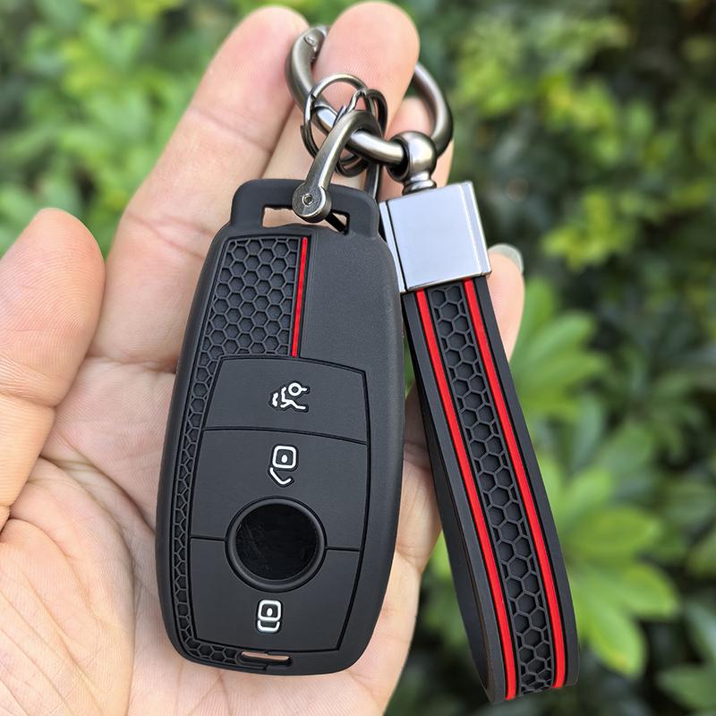 Silicone Car Key Case Cover Keychain for Mercedes Benz E C S GLC GLE Class E200 E400 E63 W213 S550 C260 A200 Key Shell Protector