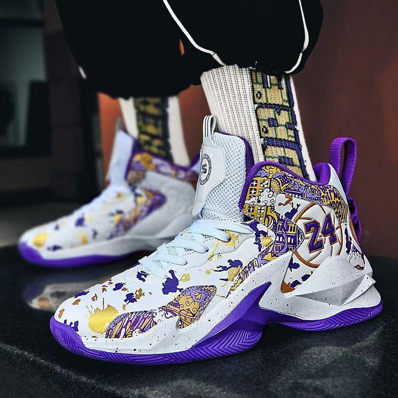 Venom Youth Basketball Shoes Friction Sound Non-slip Wear-resistant Lightweight Breathable High-top Men's Youth Mandarin Duck Sneakers