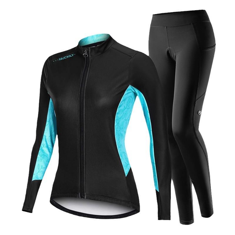 Damen Fleece Radanzug - Winterstil Langarm für Mountain- & Rennradfahren