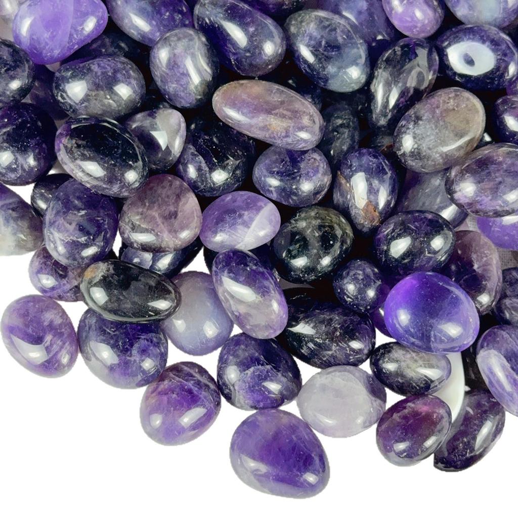 Natürlicher brasilianischer Amethyst Bruchstein für Aquarien und Blumentöpfe - Runde, glatte, tiefviolette Dekosteine