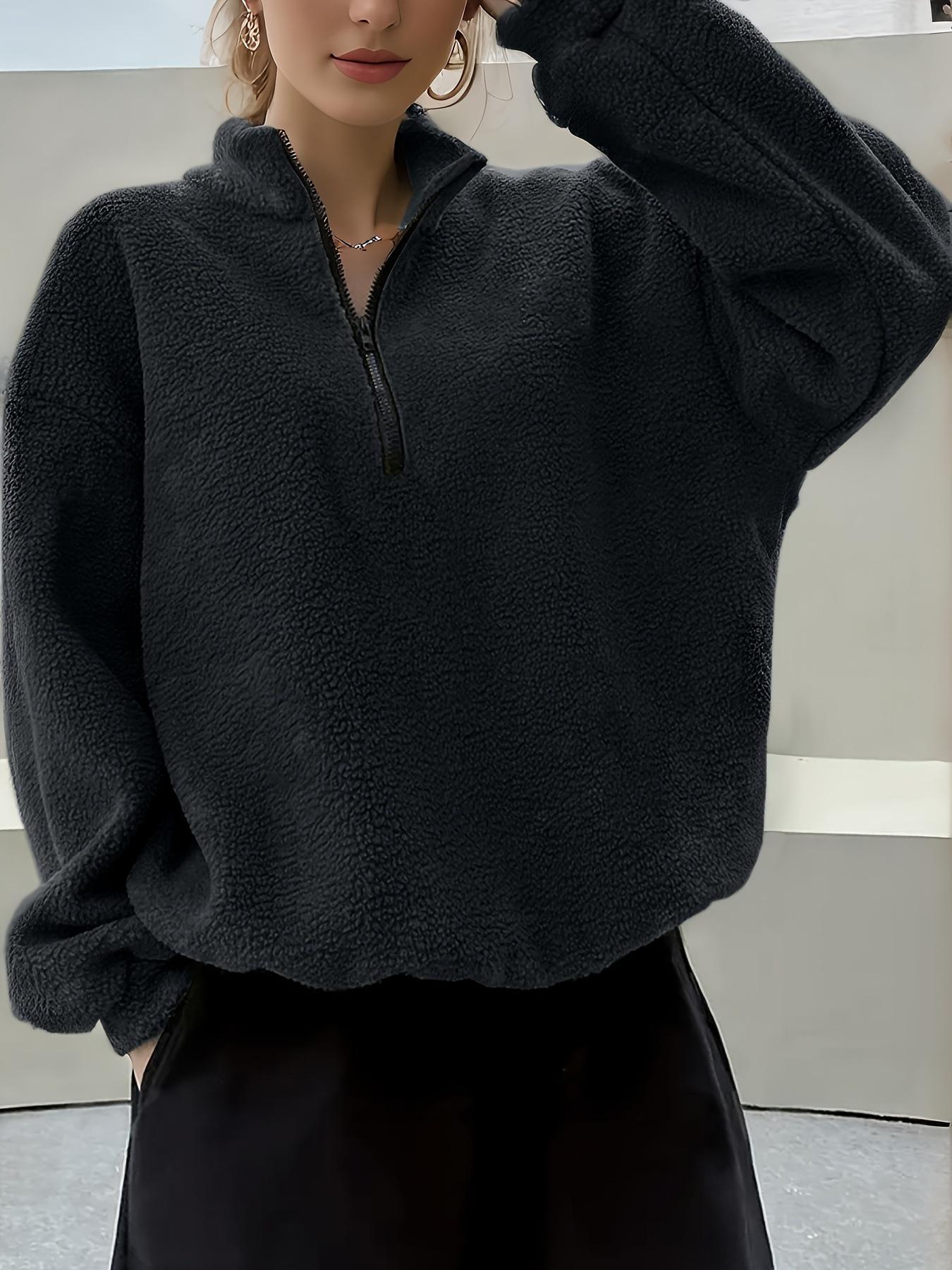 

2025 Winter European & American Style Long-Sleeve Solid Color Casual Sweatshirt Small