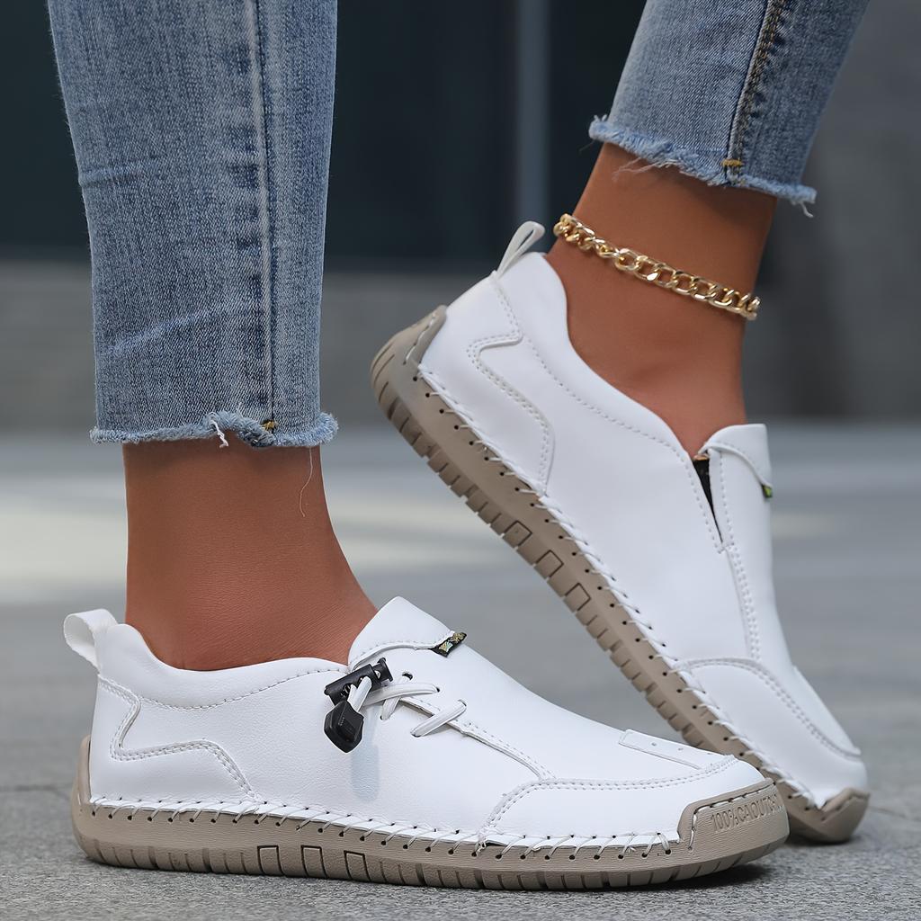 Handgenähte lässige Sportschuhe im britischen Stil, Zehenkappe aus Gummi gegen Stöße, rutschfeste, verschleißfeste Außensohle