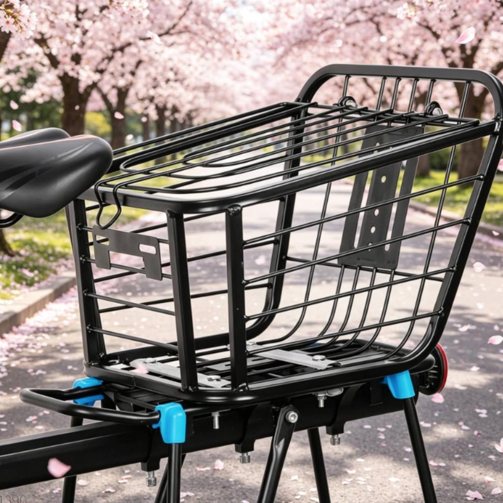 Folding Rear Bike Basket Foldable Mountain Bike Rear Basket Cycling Gear Large Capacity Rust-Resistant For Shopping
