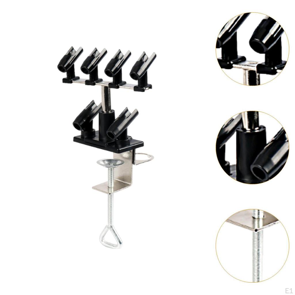 Airbrush Clamp on Holder, Air Brush Station for Garage or Workspace Hold 6 Pens Accessories